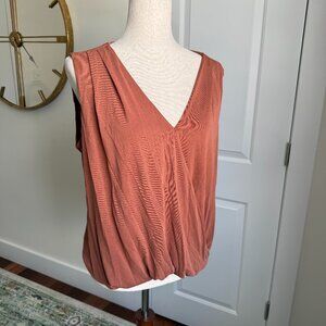 No. 11 Terra Cotta Sleeveless Blouse V Neck Size Large